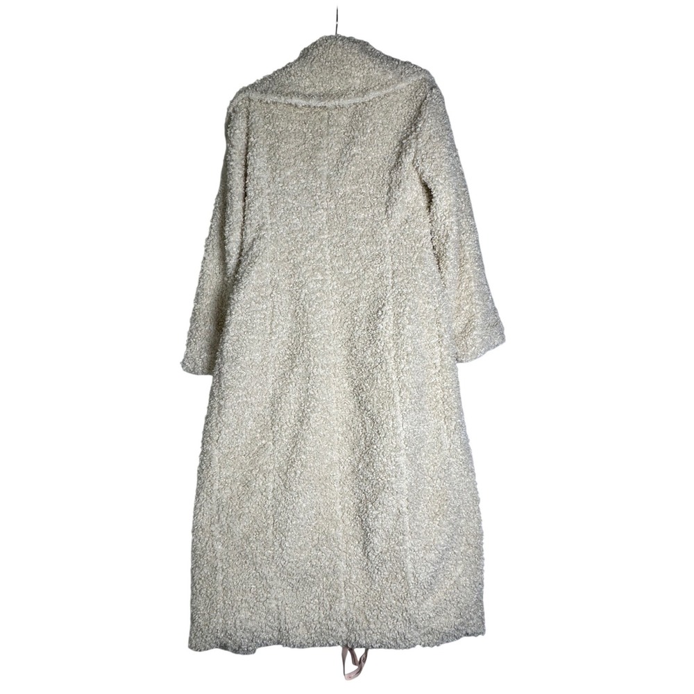 Oh Polly Cream Teddy Borg Faux Fur Longline Maxi Coat XS Ivory NWT - Picture 7 of 12